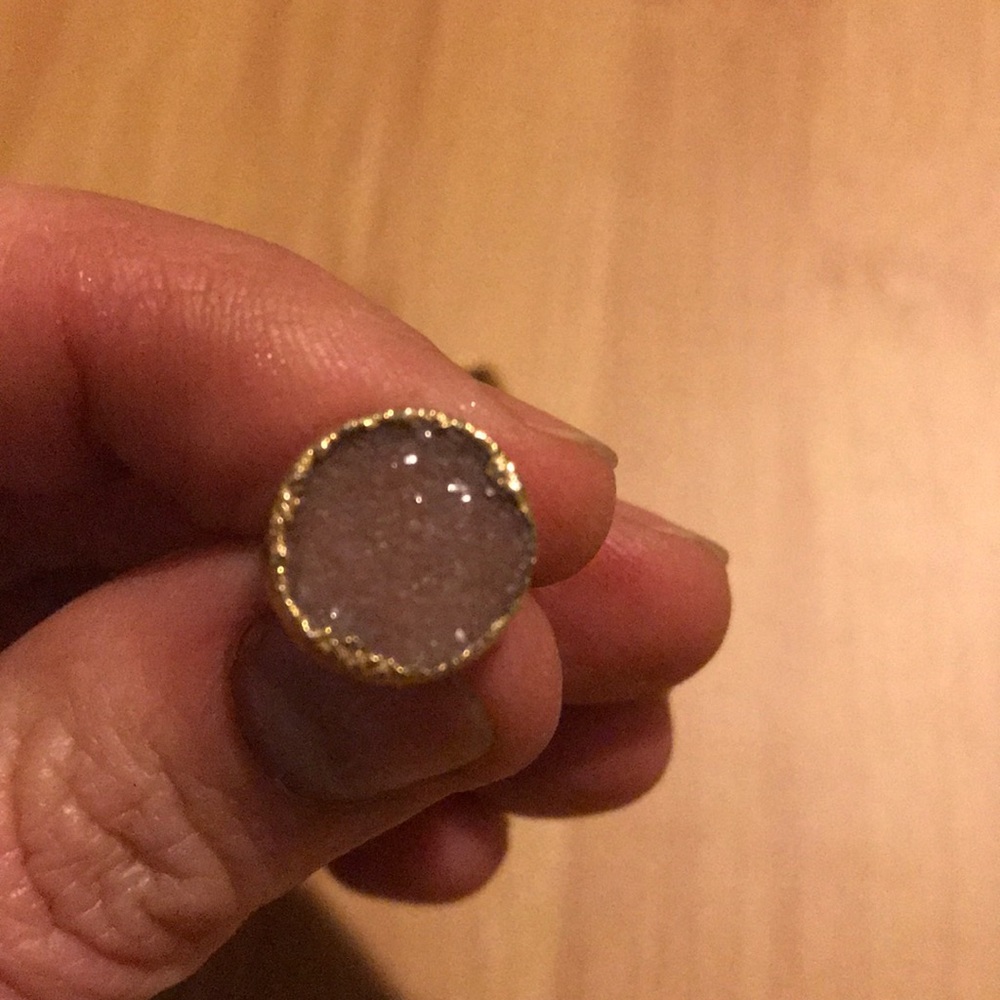 Anthropologie Rose Quartz Gold Color Earrings - Picture 4 of 6